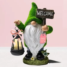 Garden Gnomes Outdoor with LED Solar Light - 11’’Spring Gnomes Decorations fo...