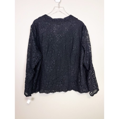 NWT Talbots Black Lace Long Sleeve Jacket Wedding Fairy Evening Cocktail 22W - Picture 2 of 13