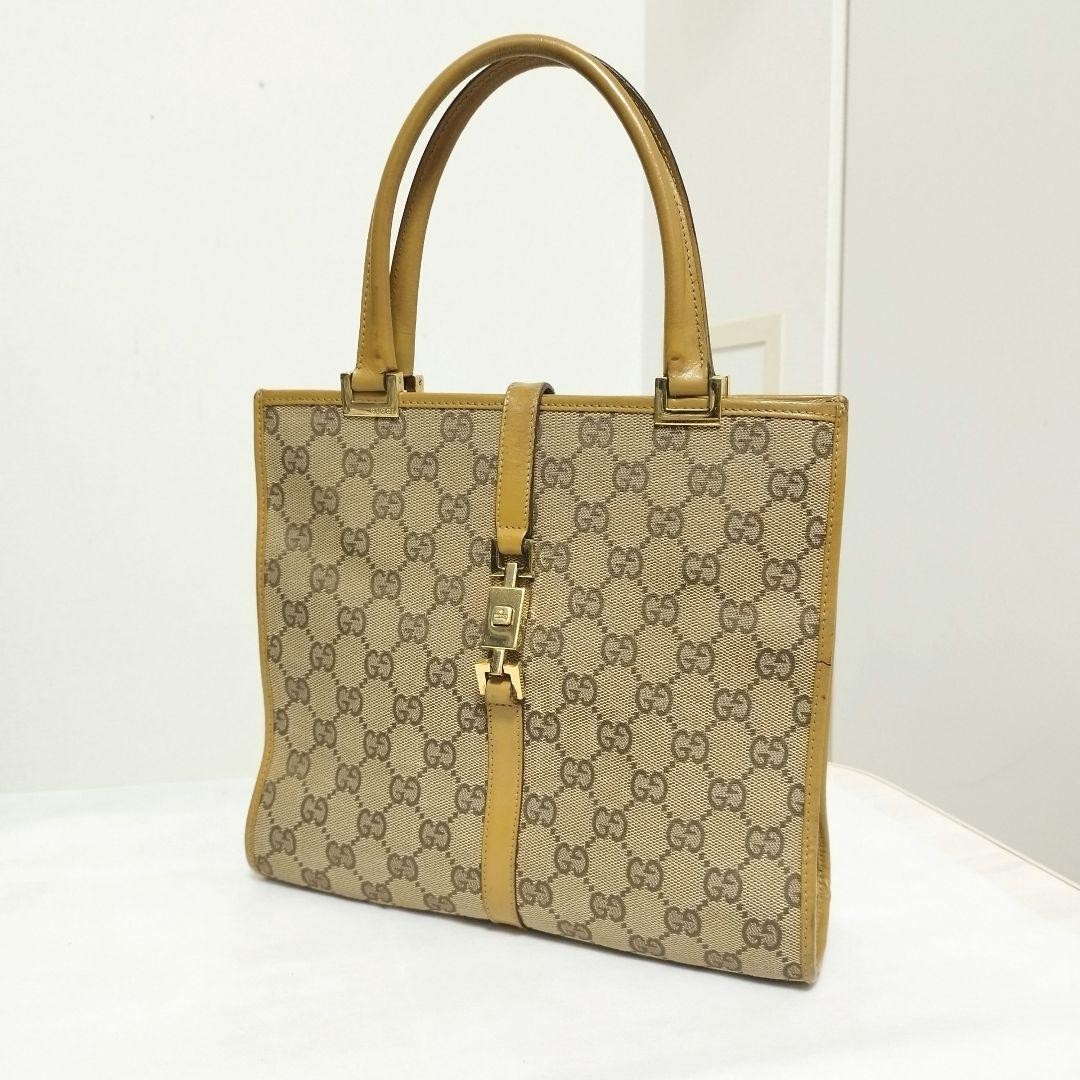 Gucci Jackie GG Canvas Crossbody Bag Authentic Pre-Owned Leather