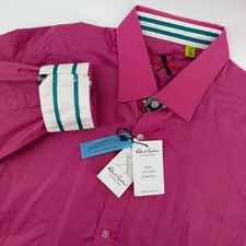 Robert Graham X Collection Mens Pink Tailored Fit 100 Cotton Stretch Shirt XL