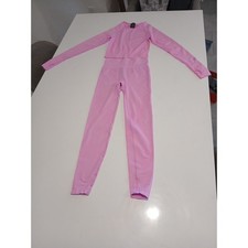 Pink Activewear Gym Yoga Set Ribbed Long Sleeve Cropped Top  Wide Leg Flare...