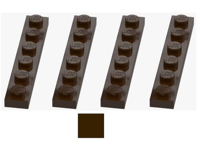 LEGO  4x Platte 1x6 Dark Brown - Braun - 6223039 - 3666 Plate Bauplatte