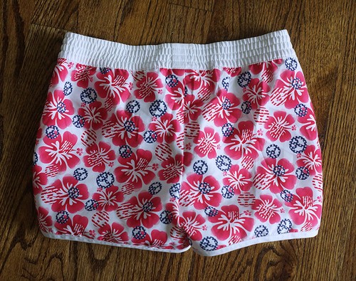 OP Board Shorts Girl's Size Medium 7-8 Red White Blue Floral Print - Picture 2 of 3