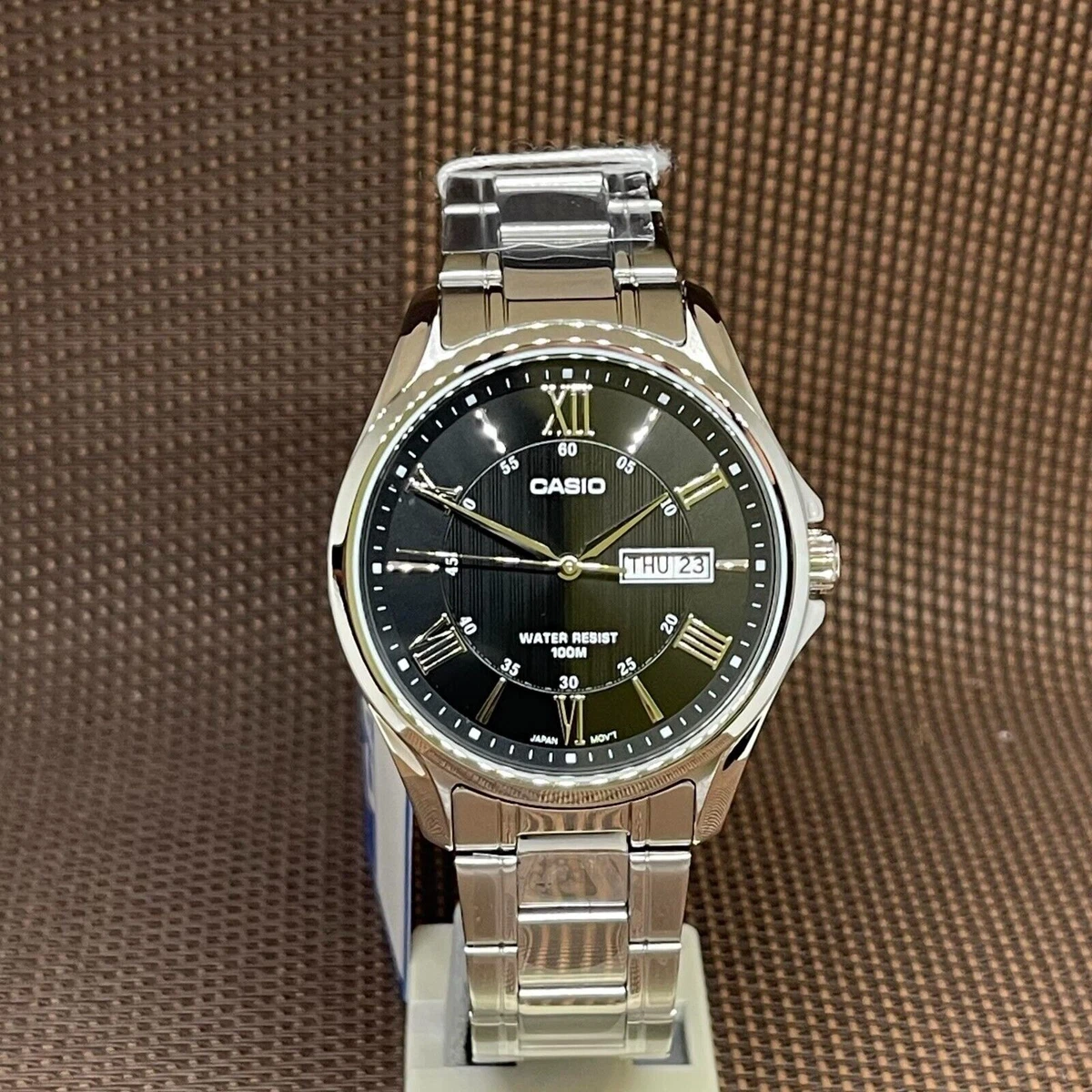 Casio MTP 1384D 1A Black Dial Analog Roman Numeral Quartz Men s