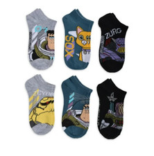 NWT Disney Pixar Lightyear 6 Pair Boys No Show Socks Sz M Shoe 9-2.5