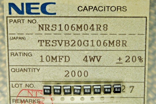 10pcs NEC NRB337M004R8 4V 330UF SMD Tantalum Capacitor B-Type Black