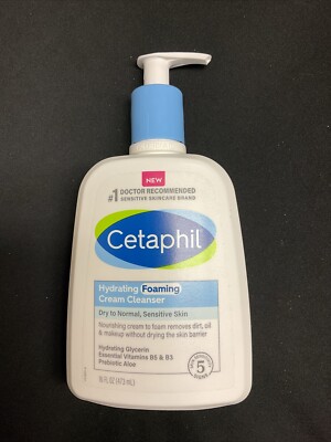 Cetaphil Cream to Foam Face Wash, Hydrating Foaming Cream Cleanser, 16 oz