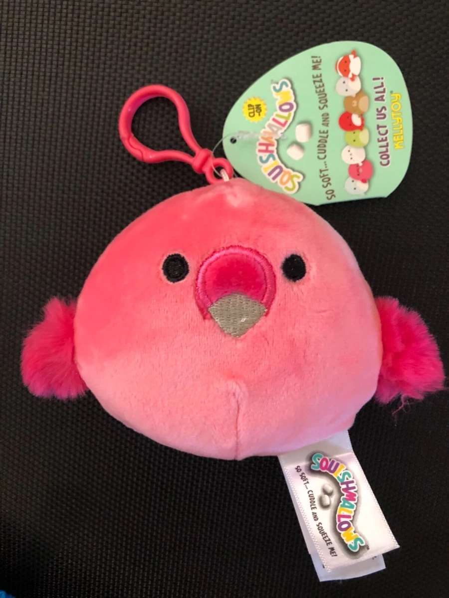 New SQUISHMALLOW 2019 Flamingo COOKIE 3.5 Clip Mini Plush RARE