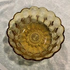 Vintage 1960s Anchor Hocking USA Honeygold 9"Amber Large Serving Bowl Pre-Owned