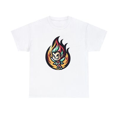 Unisex Adult T Shirt Flamed Pixie Troublemaker Cartoon Streetwear Skater Tee