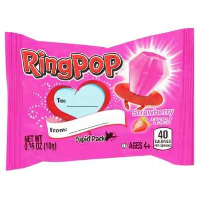 Candy PopクリップSet 赤ピンク Ring Pop Valentine's Exchange Kit 22 Individually Wrapped