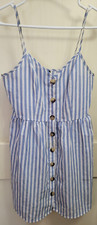 Women's SHEIN EZwear Plus Striped Print Button Front Cami Dress Small