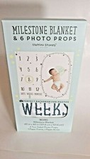 Stepping Stones Baby Milestone 40x40 Blanket  6 Photo Props stars moon circle