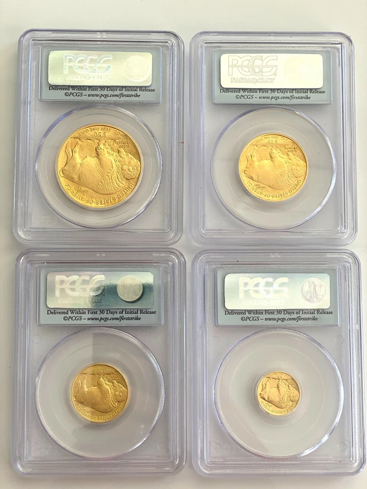 2008-W  American Gold Buffalo 4 Coin Set PCGS MS70/ms69 First Strike - Image 4 of 4
