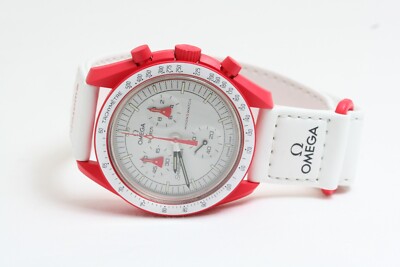 Swatch x Omega Moonswatch Mission to Mars Uhr gebraucht wie neu