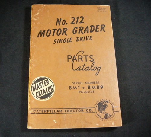 Cat Caterpillar 212 Motor Grader Parts Manual Book List 8m1 Ebay 