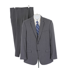 Joseph Jos A Bank Wool Gray Striped 2 Piece Suit 40R / Slim 42R 38/30 Flat Front