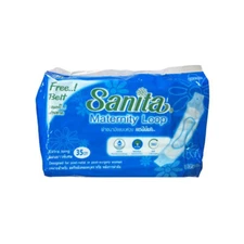 Sanitary Napkins Maternity Postpartum Looped Extra Long 35cm 10 Pads Free Belt 