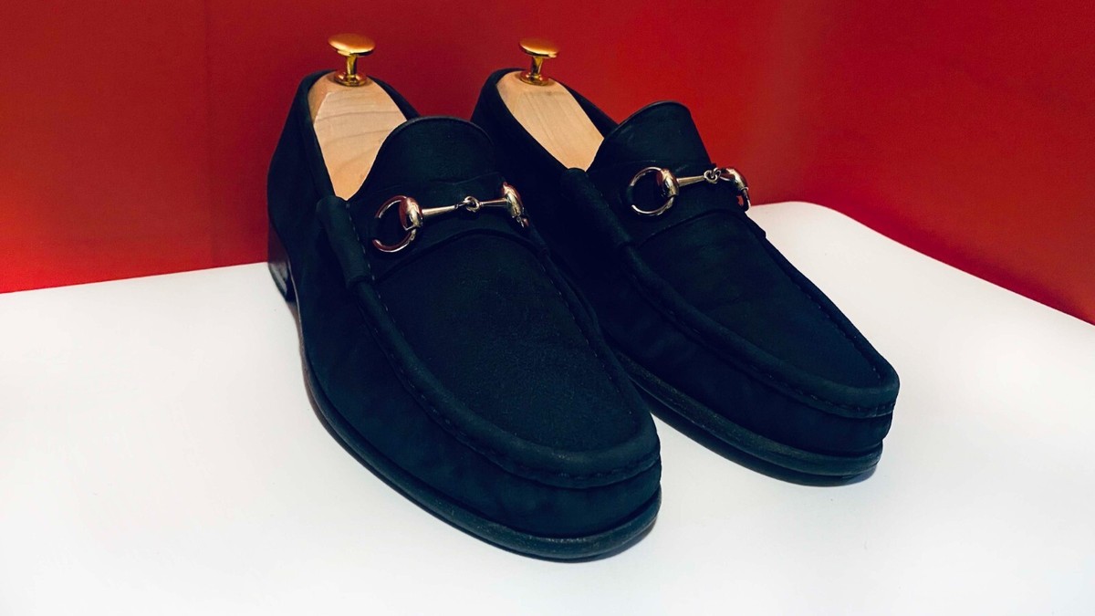 $849.00 !! GUCCI TOM FORD MEN'S RUSTY BLACK SUEDE HORSE BIT