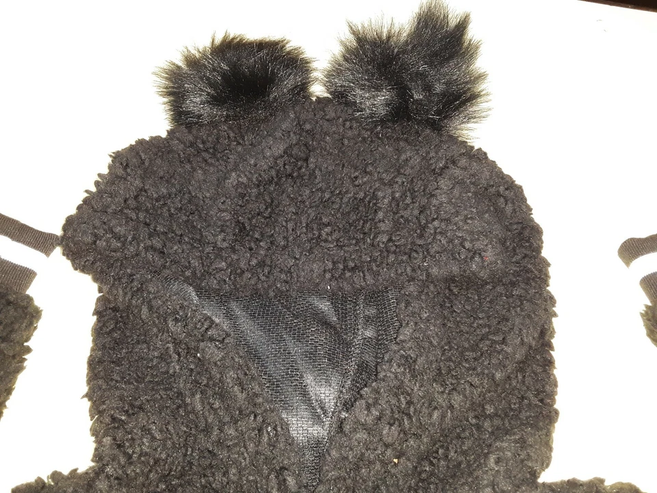 Arizona Jeans Niñas Negro Imitación Piel Gato Capucha Pullover Top Orejas XXS 4/5 #GC4 Foto 3 de 3