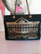 Borsa Love Moschino a spalla suede nera