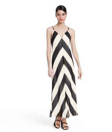 Size 14 Christopher John Rogers for Target Black and White Chevron Slip  Dress 191904264275 | eBay