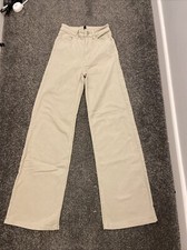 H M Beige Flared Jeans size 4 Uk EUR 32