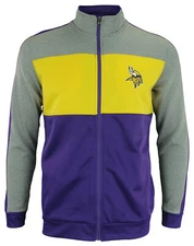 OuterStuff NFL Youth Boys Performance Full Zip Stripe Jacket , Minnesota Vikings