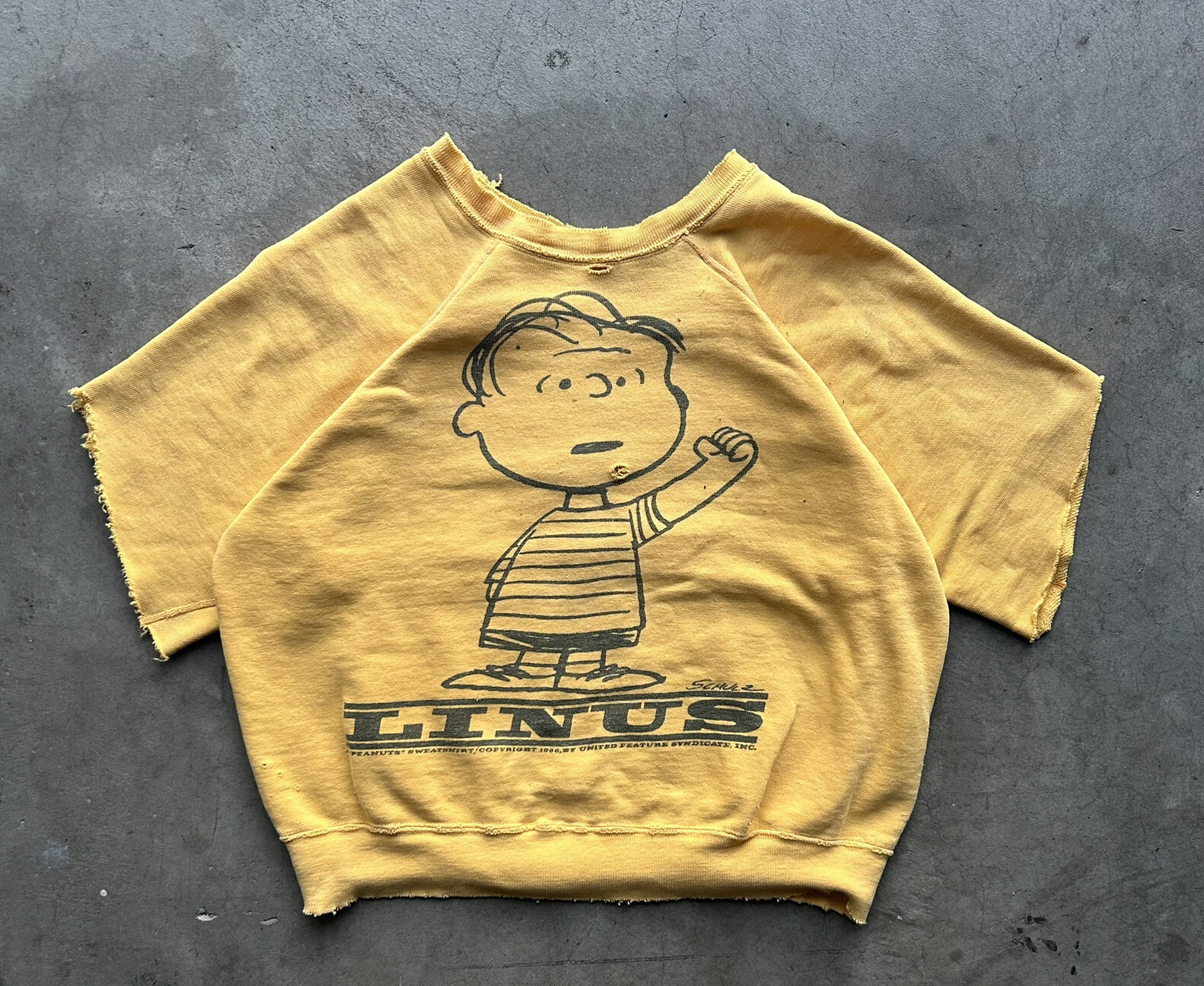 Vintage 1960's Linus Sweatshirt Peanuts Charlie Brown Snoopy 2 Sided
