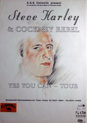 STEVE HARLEY - 1992 - Live In Concert - Yes You Can Tour - Poster - L