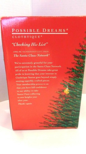 1995 Clothtique Santa Collector's Club "Checking His List" 805004 Box & Tags EXC - Picture 8 of 9
