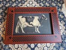 VTG COW FOLK FARM DECOR ART Sullins House Fremont Indiana M. COBLE 1987 12x8 1/2