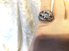 DIAMONIQUE CZ ITALIA POLISHED SWIRL RING, STERLING SILVER, SIZE 6 (M4313-23)