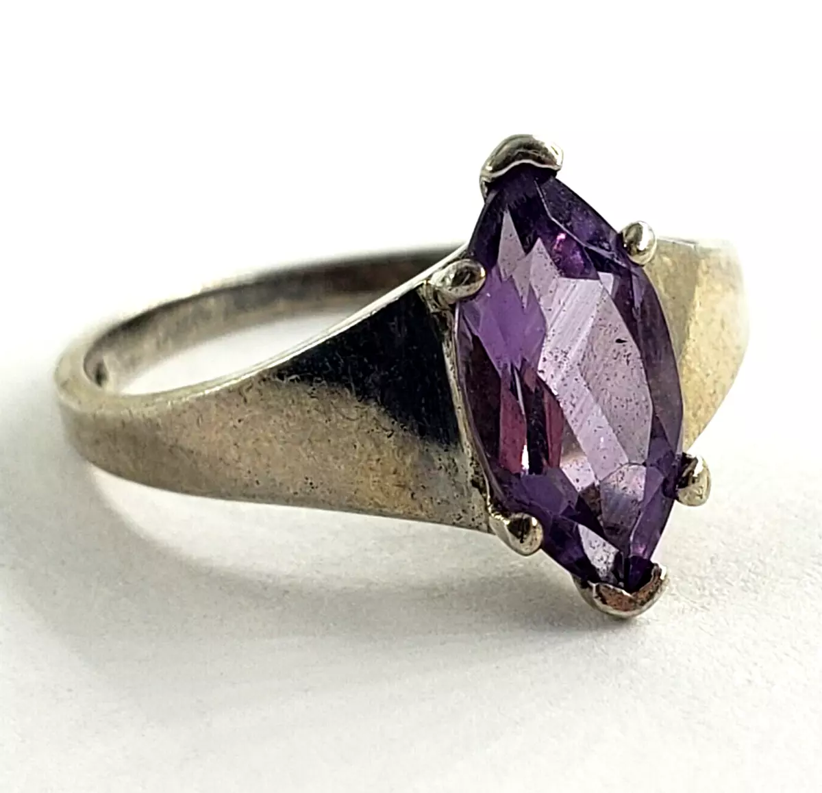Vintage sterling silver amethyst best sale ring