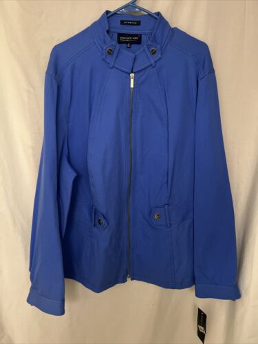 Jones New York Signature Full Zip Stretch Jacket Blue Women's 3X NWT
