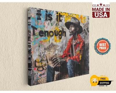 #ad #ad Banksy inspired Is It Enough Street Art Canvas Print Modern Home Decor $321.97