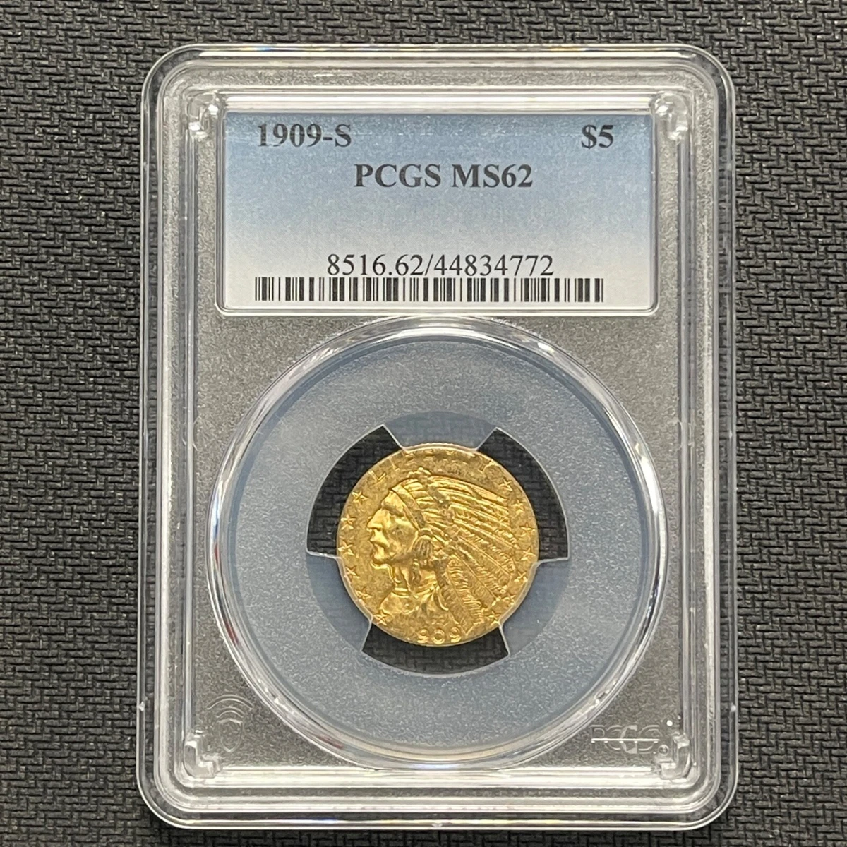 MS 62 Graded 1909 Year Half Eagle $5 US Gold Coins (Pre - 1933