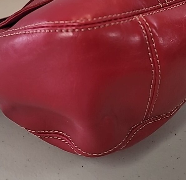 Relic Red Shoulder Bag Purse Faux Leather Outside Snap Pockets Large eBay