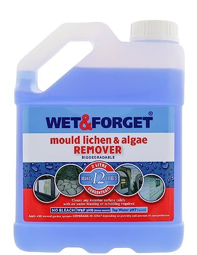 Wet & Forget Mould, Lichen & Algae Remover, Outdoor Cleaning Solution, Black