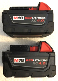 2 New Milwaukee 48 11 1840 M18 18V 18 Volt XC 4.0Ah Red Lithium Ion Batteries