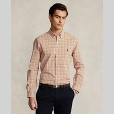 Polo Ralph Lauren L130424 Mens Multi Slim Plaid Stretch Poplin Shirt Size S/15