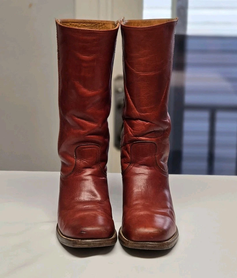Frye Vintage Campus No. 2950 Mens Leather Boots Cognac Size 9D Womens Size 10.5D - Image 2 of 4