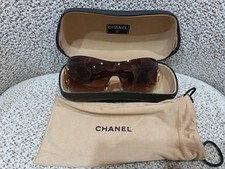RARE VINTAGE CHANEL 4124 c.125/13 Oversized Shield Sunglasses