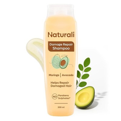 Naturali Damage Repair Shampoo With Avocado, Moringa Improves Damaged Hair 200ml