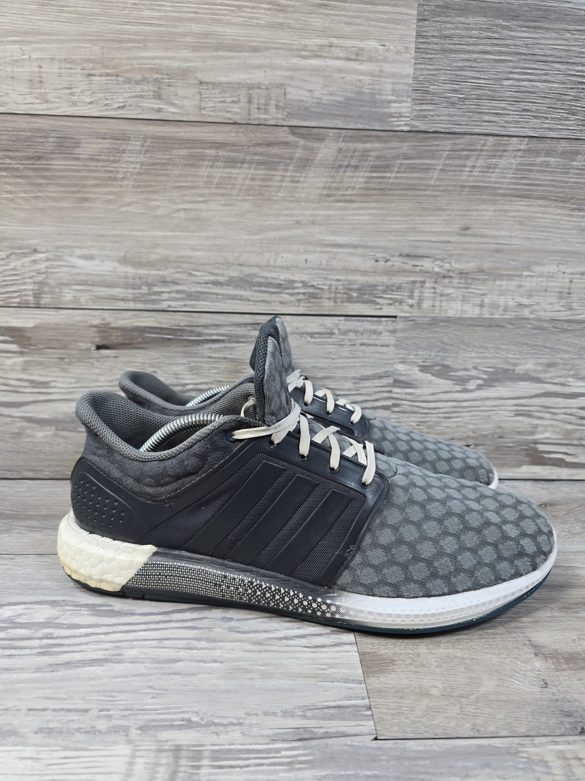 SAOLA Scarpe da ginnastica Adidas Solar Boost da uomo nere grigie running atletiche taglia 11 5