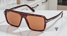 Tom Ford Vincent FT1176 52E Acetate Dark Havana Brown 56 mm Men's Sunglasses
