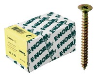E-Normpro Spanplattenschrauben Senkkopf Verzinkt Gelb Pz D 4,0 X 35 Mm 200 StüCk