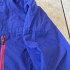 Vintage Columbia Blue Hooded Rain Jacket Coat Red Zip Accents Size M outdoor