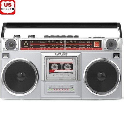Retro Bluetooth Boombox Cassette Player Stereo Radio USB Aux Micro SD Recorder