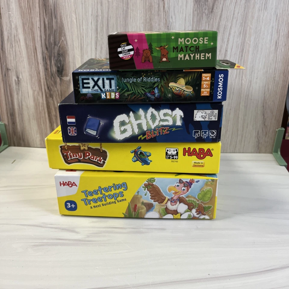Kids Board Game Bundle Of 5; Teetering Treetops, Ghost Blitz, Exit Kids, & More - Image 2 of 3